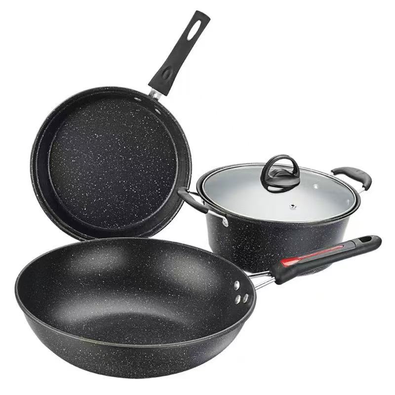 5PC iron imitation die-casting pot set is non stick